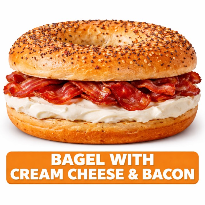 BAGEL WITH CREAM CHEESE & BACON