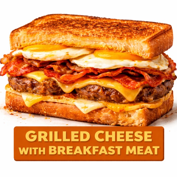 GRILLED CHEESE WITH BREAKFAST MEAT